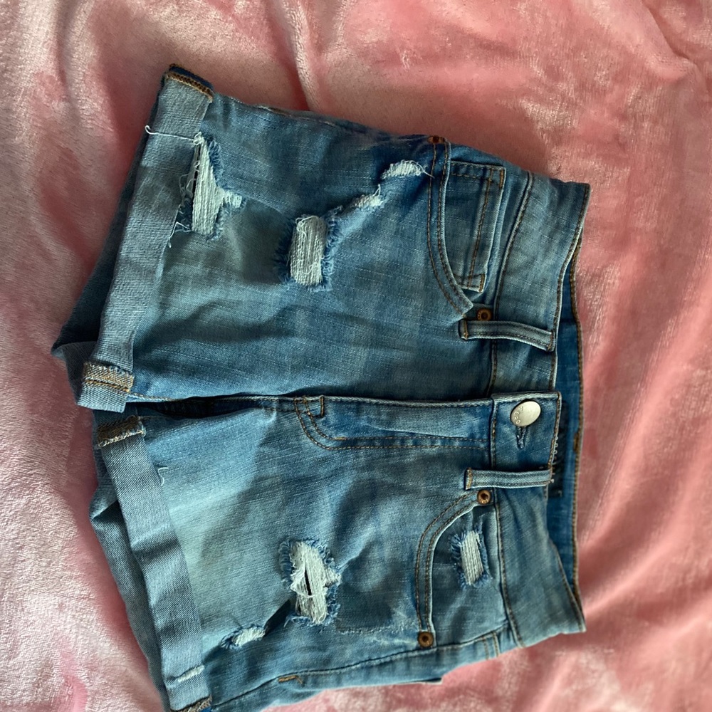 aeropostale flex effects high waisted ripped short